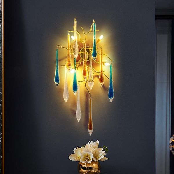 

wall lamps kobuc luxury k9 crystal light high-end copper sconces fixture for background bedside living room decor lamp