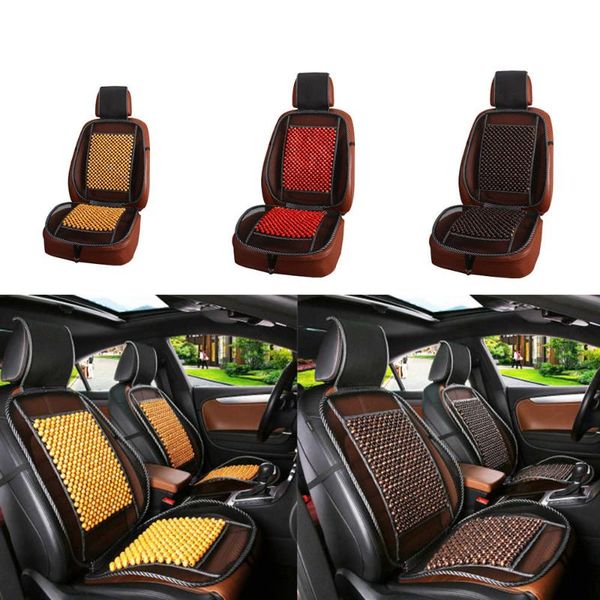

summer car seat pad natural wooden beads cushion mesh massage chair cover support covers