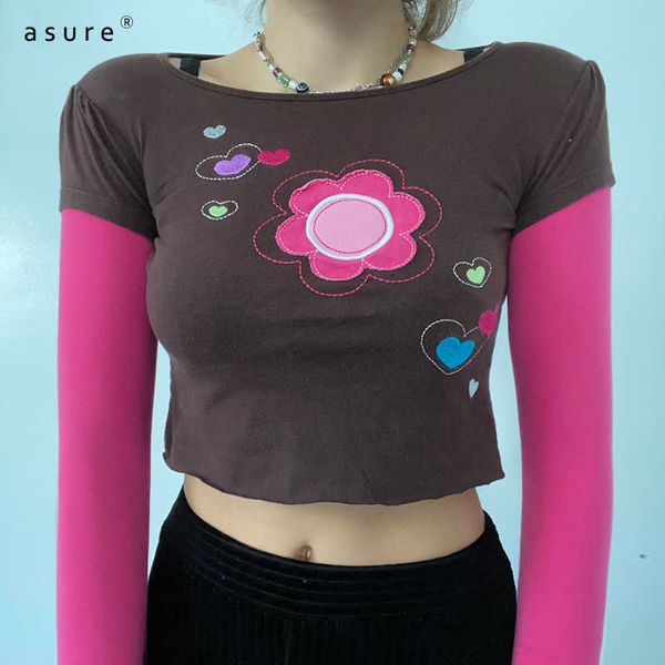 

t-shirts women goth crop ladies designer clothes body woman tshirts vintage femme aesthetic t-shirt grunge lq01537 210712, White