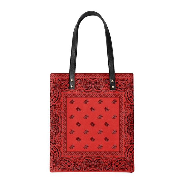 

duffel bags arrival vintage bandana printing handbag large capacity shopping bag pu leather tote crossbody print