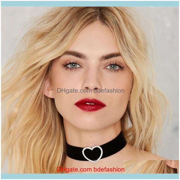 

necklaces & pendants jewelryfashion hearts flannelette contracted neck chain collars chokers drop delivery 2021 l39lb, Golden;silver