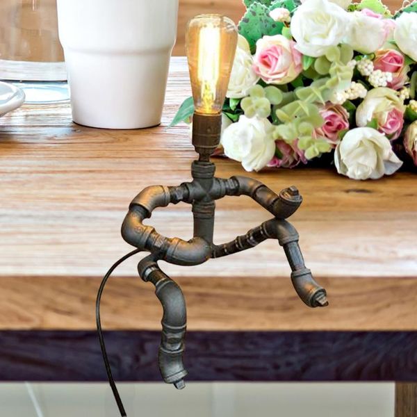 

table lamps water pipe guitarist robot lamp industrial iron coffee retro light bedroom decor night party landscape garden