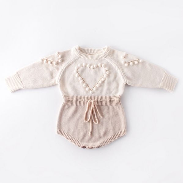 Baby Gestrickte Kleidung Herz Baby Mädchen Kleinkind Mädchen Pullover Designer Neugeborenen Overall Herbst Winter Baby Kleidung