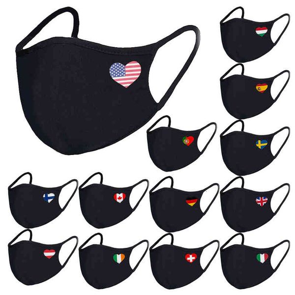 

national cotton flag printed winter warm dustproof wash cloth mask