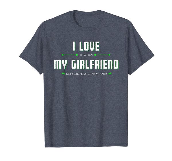 

funny gaming mens i love my girlfriend video games t-shirt, White;black
