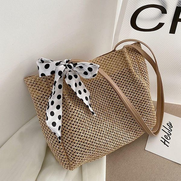 

straw women shoulder bag tote 2021 trend woven summer beach women's cross body