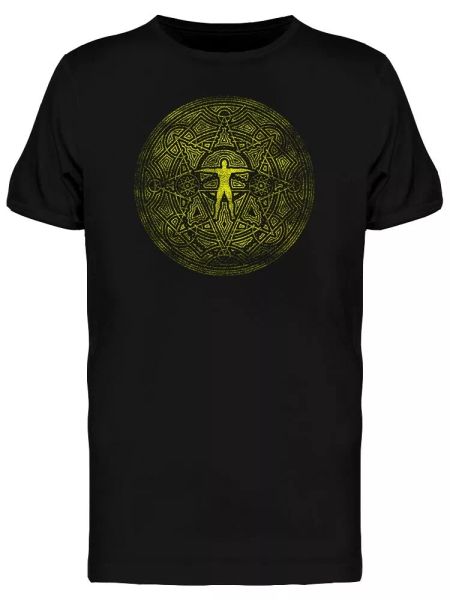 

symbol silhouette man particles men's tee -image by shutterstock, White;black