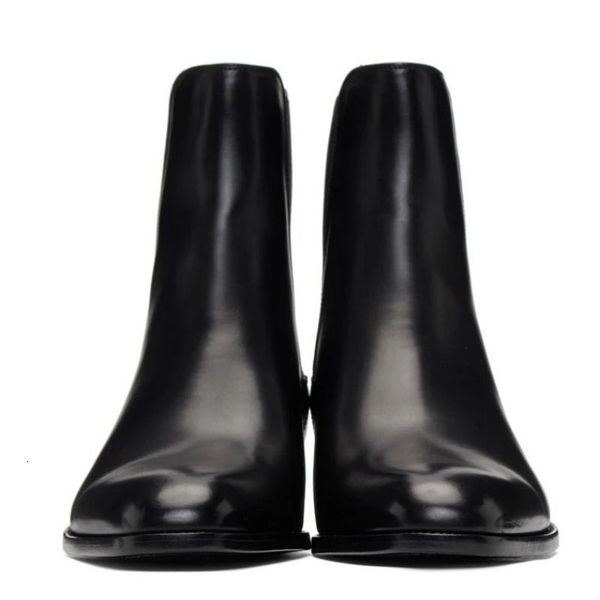 

dress shoes novo clÃ¡ssico pu chelsea botas capa pÃ© curtas negÃ³cios vestido simples e confortÃ¡vel venda quente masculinas kn226 jxw8, Black