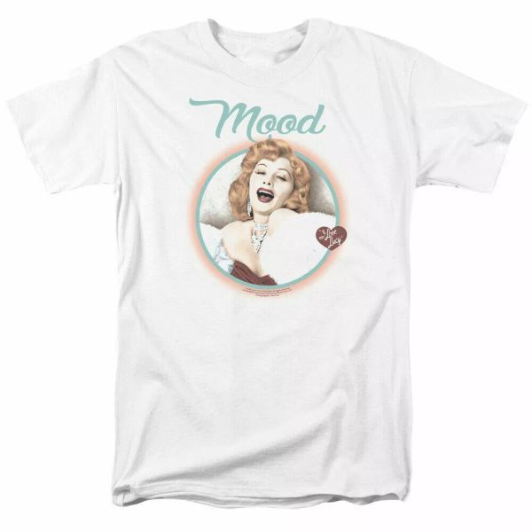 

i love lucy mood t shirt licensed funny tv show tee white, White;black