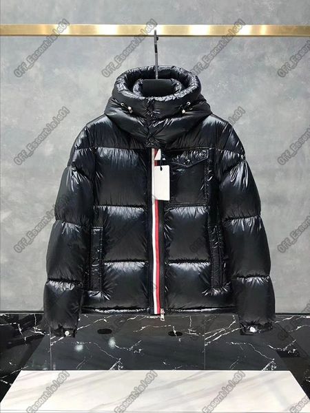 

double zipper mens down jacket luxurys designer france downs coat aaa quality brand coats size 1--5, Black