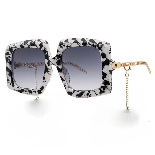 

sunglasses fashion shield women men trend square black leopard metal alloy frame designer sun glasses, White;black