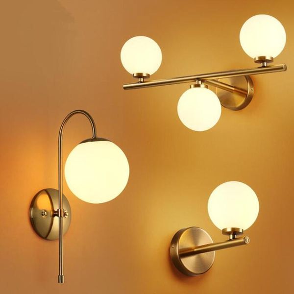 

wall lamps modern glass ball gold body art decoration led lamp living room lights aisle light bedroom fixture