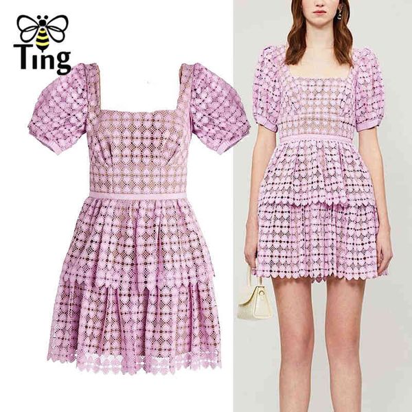 

sp square neck summer vintage lace party dresses egirl chic purple embroidery mini casual dress backless robe 210513, Black;gray