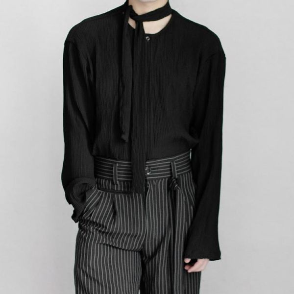 

homemade style 2021 men's shirt week fold original design pure color personality tide. s-6xl casual shirts, White;black
