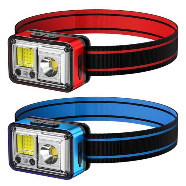 

headlamps outdoor led headlights multi-function cob strong lamp long-s induction mini night running xpg headlamp