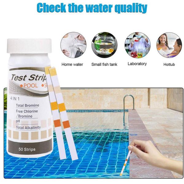 

pool & accessories water test strip 4 in 1 spa chlorine ph bromine total alkalinity hardness tester cleaner accessorie