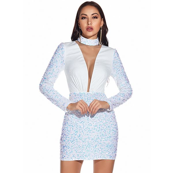 

fashion dress 2021 long sleeve sequin, Black;pink