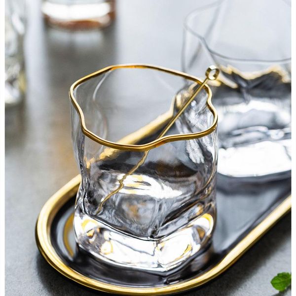 

unique design transparent wine glasses coffee tea milk cups whiskey glass