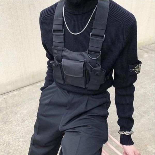 

backpack chest rig bag functional tactical vest cargo style hip hop fashion brand ins