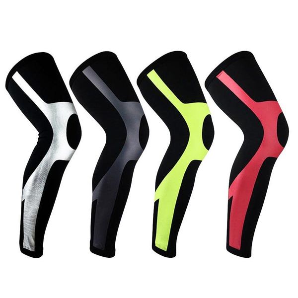 

1pc long knee pads sleeve polyester spandex leg wrap warmer protector outdoor fitness running cycling sportswear accessories elbow &, Black;gray