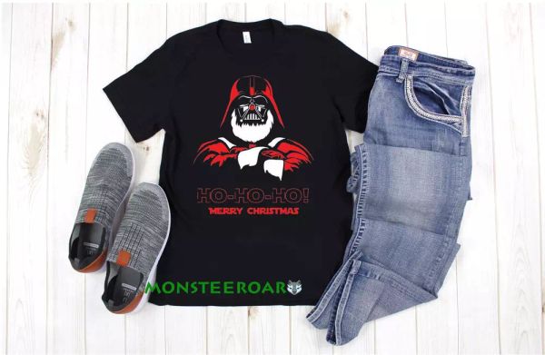 

santa claus merry christmas space war alien funny black t-shirt s6xl, White;black