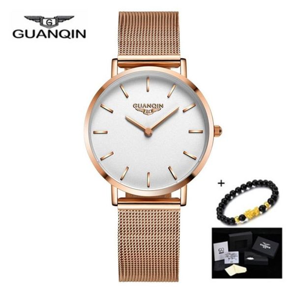 

wristwatches guanqin small women watch luxury simple casual ladies dress waterproof female leather wrist relogio feminino 2021, Slivery;brown