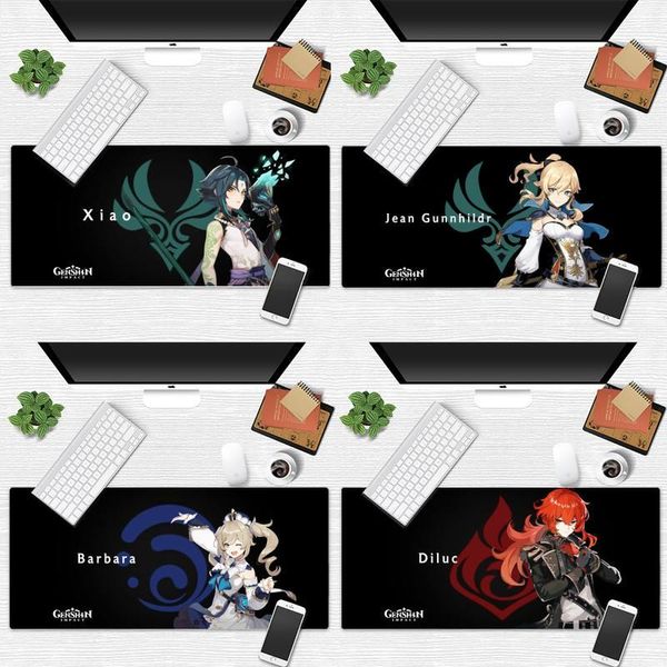 

mouse pads & wrist rests genshin impact durable rubber mat pad desk table protect gamer office work large mousepad mats non-slip lapcush