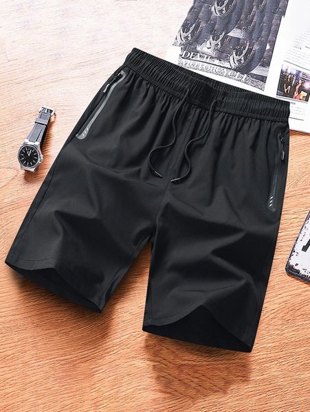 

men drawstring waist pocket shorts u5jk#, Black