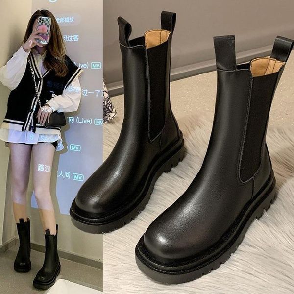 

boots fall/winter 2021 fashion platform bootie women's single boot, Black