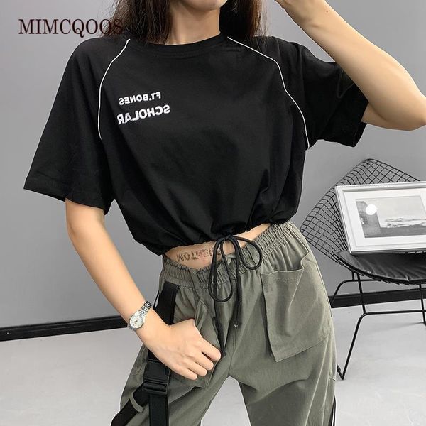 

crop lettered embroidered letter women short raglan sleeve drawstring high waisted jazz dance fashion e girls, White