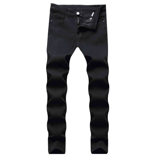 

jeans black slim casual elastic leggings youth men's trousers, Blue