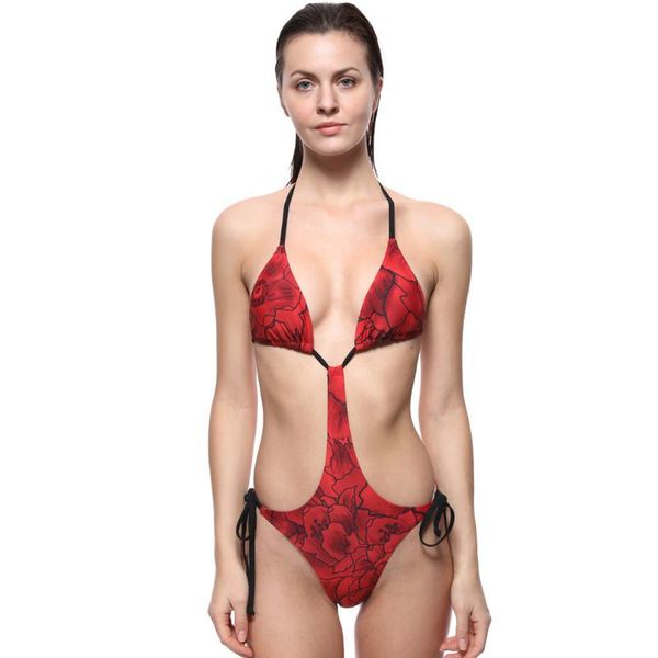 

one-piece suits summer printed swimsuit bikini beach one piece women