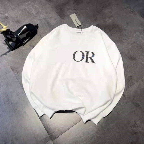

2022 factory wholesale new autumn fashion letter printing round neck casual loose thin simple temperament commuter sweater, Black