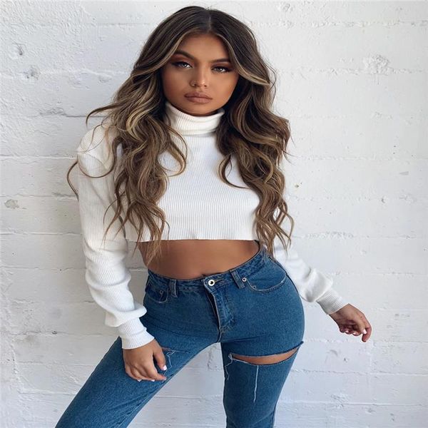 

women's sweaters trendy women clothes long sleeve knitted solid turtle neck sweater pullover knitwear winter polyester one pieces, White;black