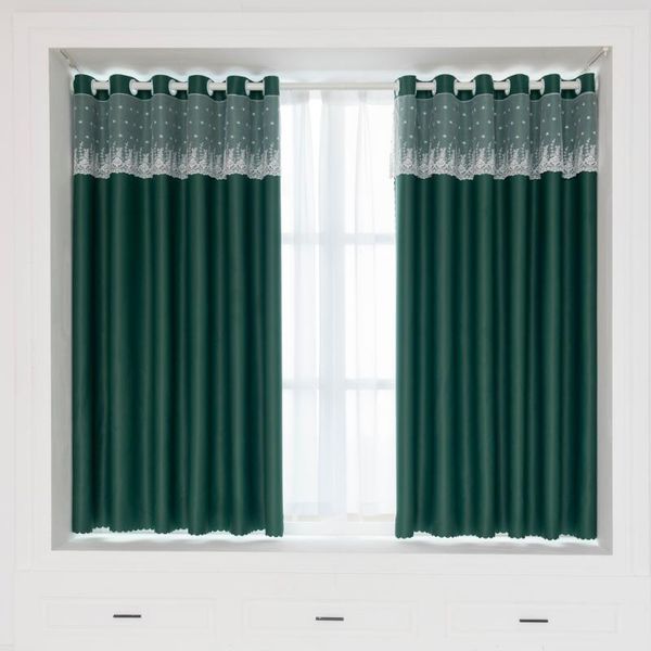 

curtain & drapes 1pc full blackout curtains lace dark green color for bedroom insulation custom in the living dining room