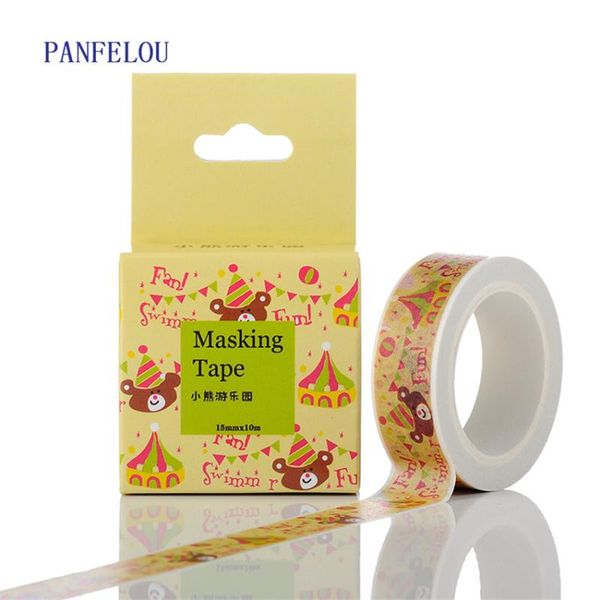 

gift wrap panfelou 1.5cmx10m amusement cartoon stickers border masking adhesive line paper washi tape diy scrapbooking hand account