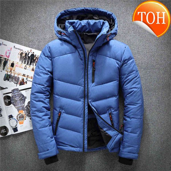 

white winter men down coat duck parkas jacket s warm hooded thick snow parka overcoat windbreaker, Black