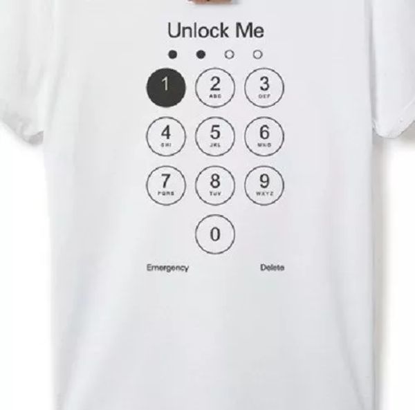 

unlock me iphone funny t shirt tee cell phone buttons password code, White;black