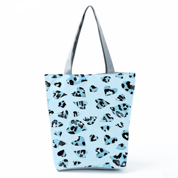 

evening bags love leopard printed blue women's bag pretty casual shoulder practical handbags high capacity shopping eco friendly tote
