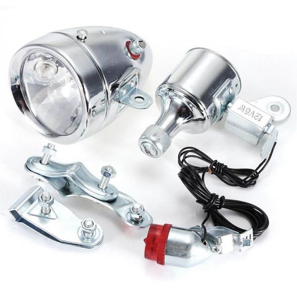 

bike lights cycling dynamo powered headlight and rearlight tail light set dynamo-powered