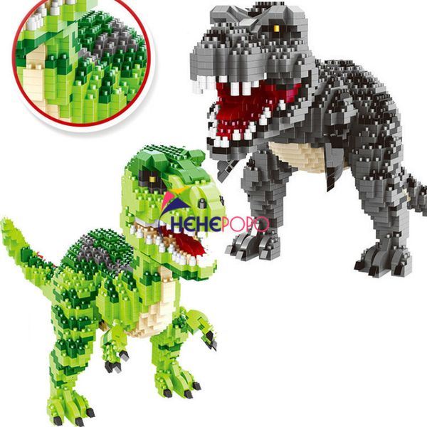 

1457pcs+ 16089 16088 mini blocks green dinosaur building toy classic model jurassic park figure toys home fun game 1008