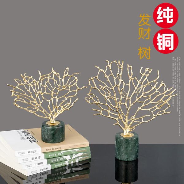 

decorative objects & figurines light luxury coral tree modern marble pure copper furnishing pieces of household decoration fortune christmas