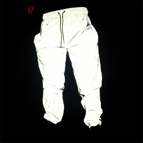 

women's pants & capris harajuku reflective women long gray elastic waist pockets loose casual hippie music festival trousers plus siz, Black;white