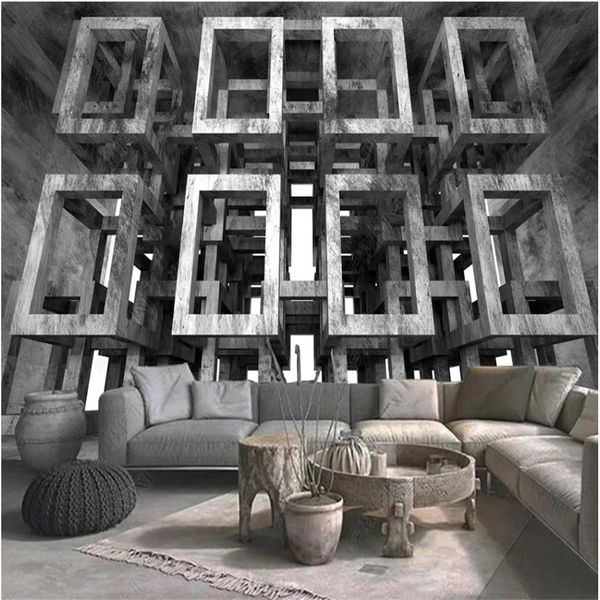 

wallpaper modern cement wall three-dimensional modeling background 3d murals living room