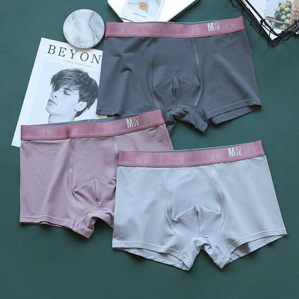 

underpants men boxer cotton underwear antibacterial moisture absorbent soft elastic waistband shorts male panties man, Black;white
