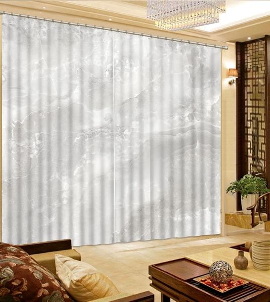 

curtain & drapes 3d fashion customized decoration gray marble pattern curtains for bedroom blackout shade window