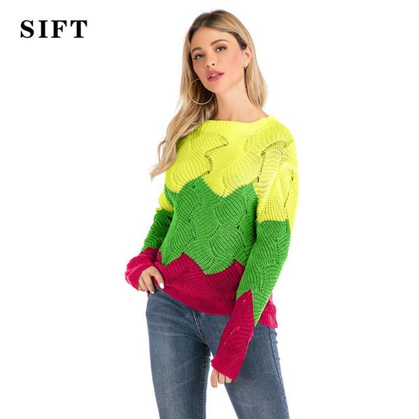 

women's sweaters 2021 autumn/winter knitwear fashion loose casual streetwear pullover year clothes, White;black