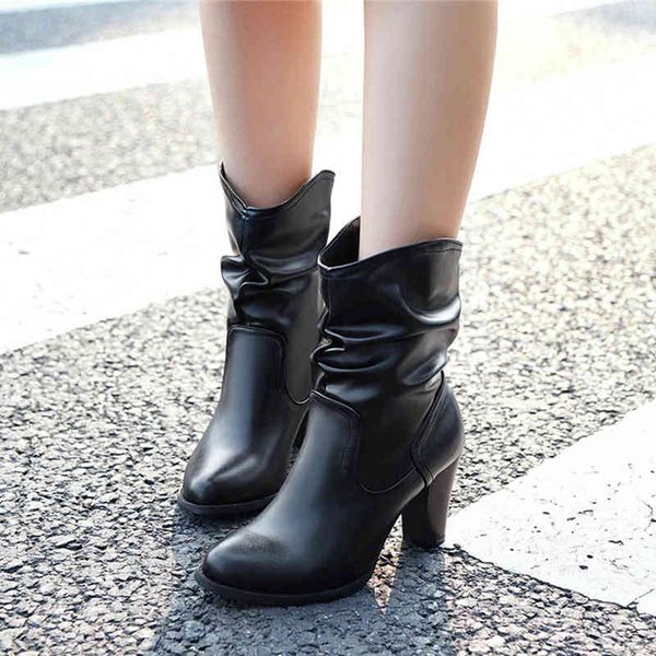 

vintage ankle boots for women shoes new heeled short boots women's autumn winter boots brown grey black large size shoes 210428