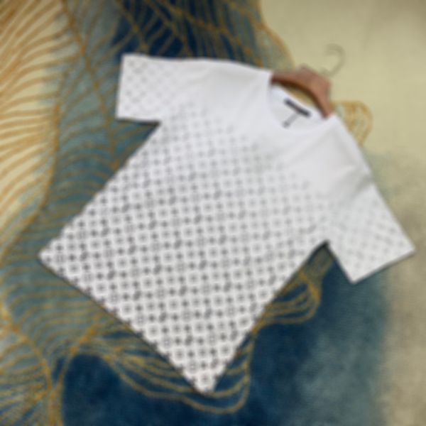 

mans designer spring summer gradient letters tee t shirt fashion hoodies men women casual cotton t shirts black gray 06, White;black