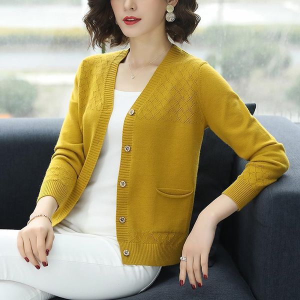 

spring autumn coats knitted women sweaters cardigans pockets v neck long sleeve casual solid thin clothing, White;black